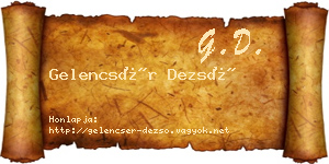 Gelencsér Dezső névjegykártya