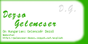 dezso gelencser business card